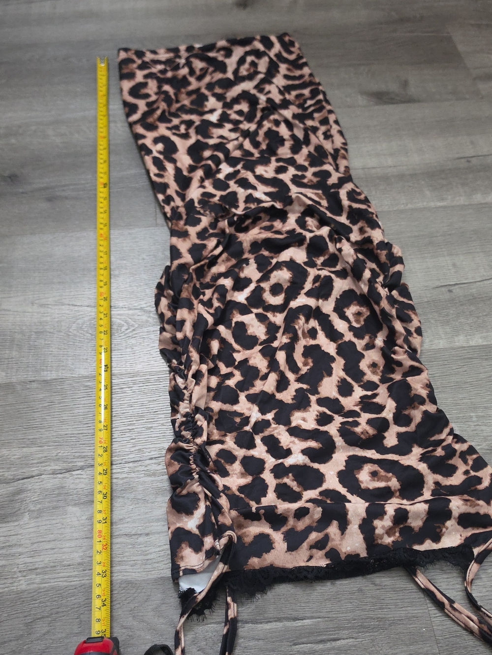Leopard Print Slip Midi Dress - Nude/Black Very Stretchy - Picture 5 of 17
